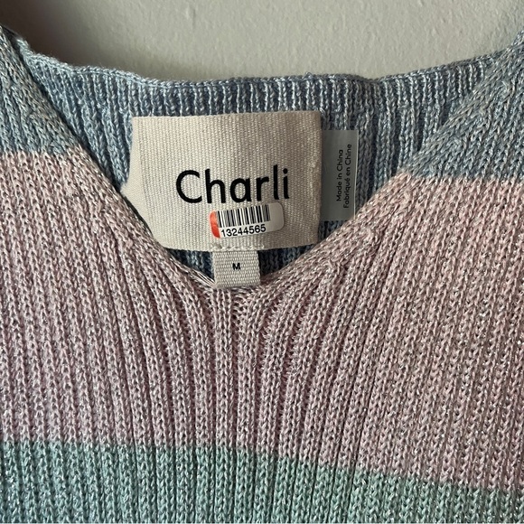 🏷️ 2/$20 Charli Leora Pastel Stripe Sheath Knit Dress - Picture 9 of 15